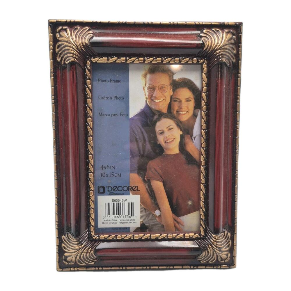 Decorel Wood Look Picture Frame Golden Trim 8x6 for 4x6 Photo
